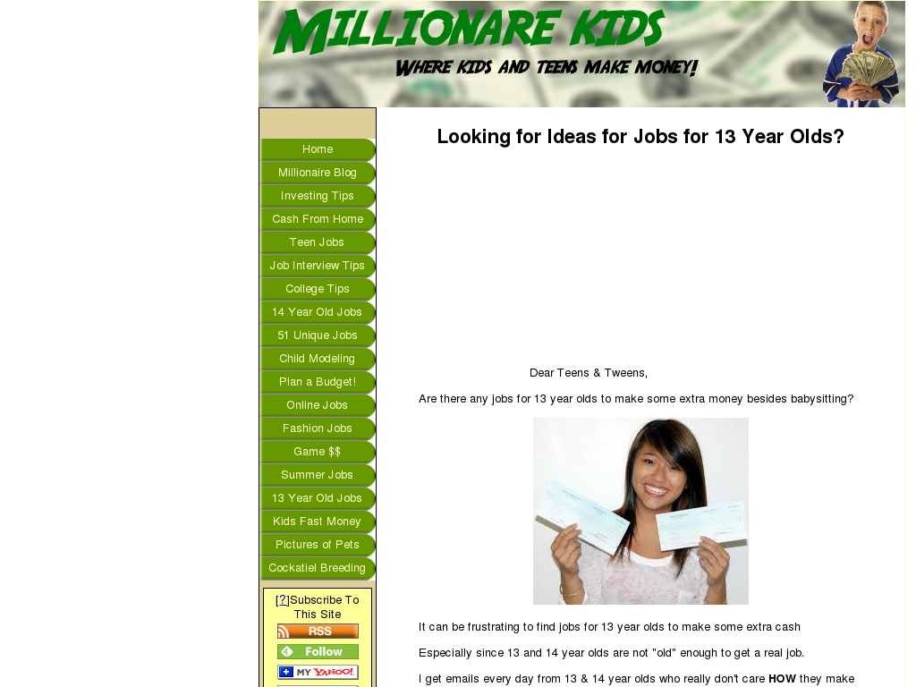 Job guidance for the 13- year- olds and all triers